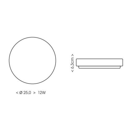 Iluminação de teto para casa de banho LED LIRA LED/12W/230V 4000K diâmetro 25 cm IP44 preto