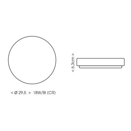 Iluminação de teto para casa de banho LED LIRA LED/18W/230V 4000K diâmetro 29,5 cm IP44 preto