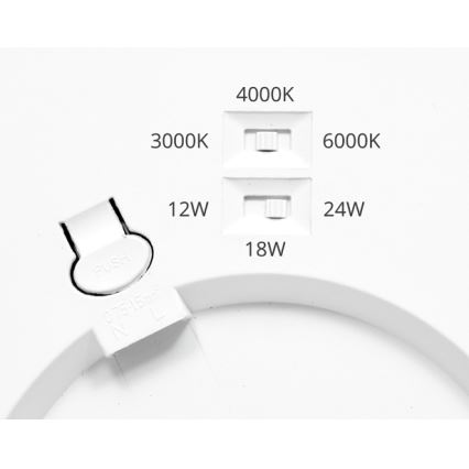 Painel LED com regulação LEXA LED/12/18/24W/230V 3000/4000/6000K diâmetro 30 cm branco