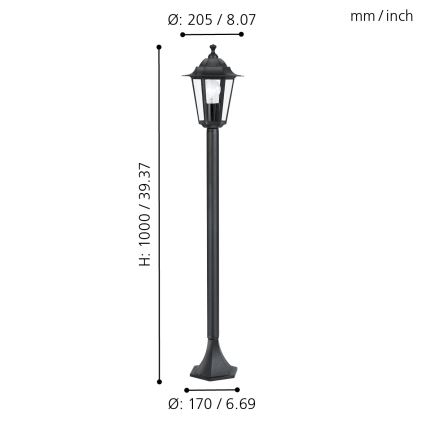 EGLO - Candeeiro de exterior 4 1xE27/60W/230V