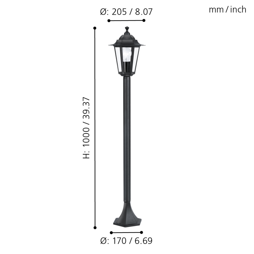 EGLO - Candeeiro de exterior 4 1xE27/60W/230V