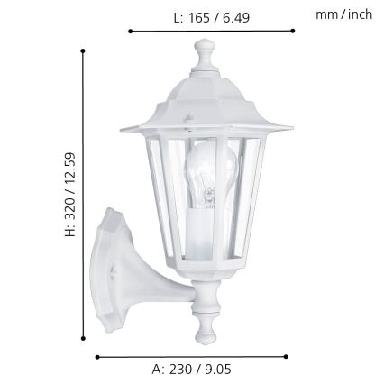 EGLO - Luz de parede de exterior 5 1xE27/60W branco