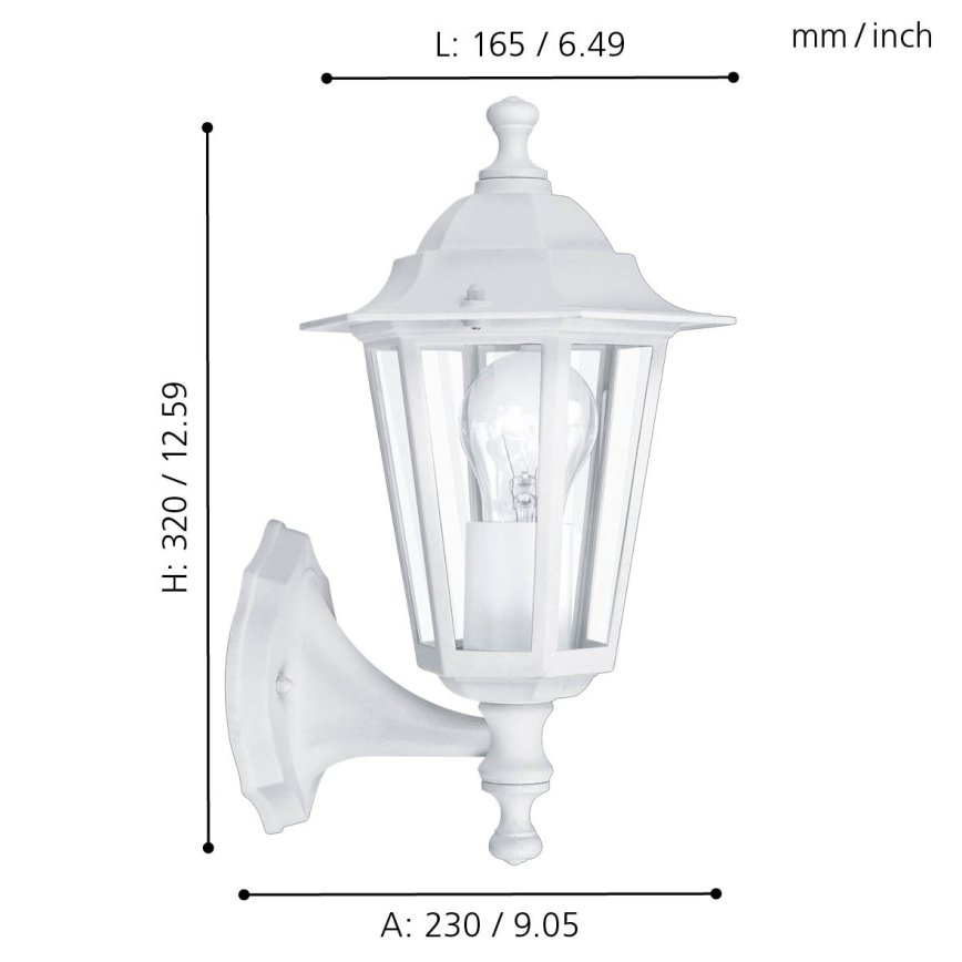 EGLO - Luz de parede de exterior 5 1xE27/60W branco