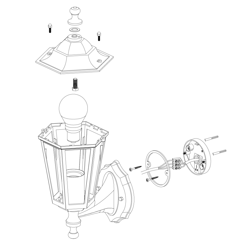 EGLO - Luz de parede de exterior 5 1xE27/60W branco