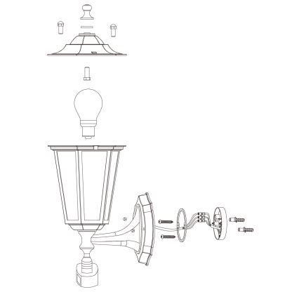EGLO - Luz de exterior com sensor 5 1xE27/60W/230V