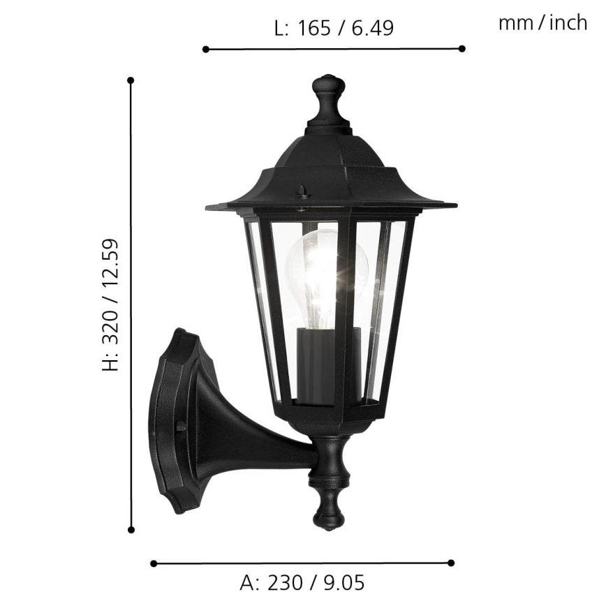 EGLO - Luz de parede de exterior 4 1xE27/60W preto antigo