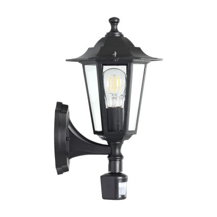 EGLO - Iluminação de parede exterior com sensor 1xE27/60W preta