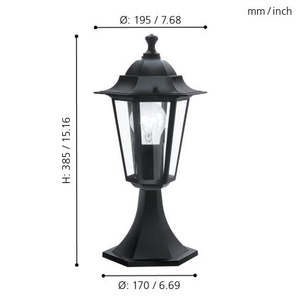 EGLO - Candeeiro exterior 4 1xE27/60W preto IP44