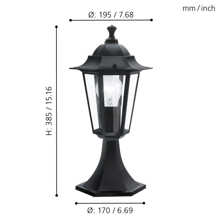 EGLO - Candeeiro exterior 4 1xE27/60W preto IP44
