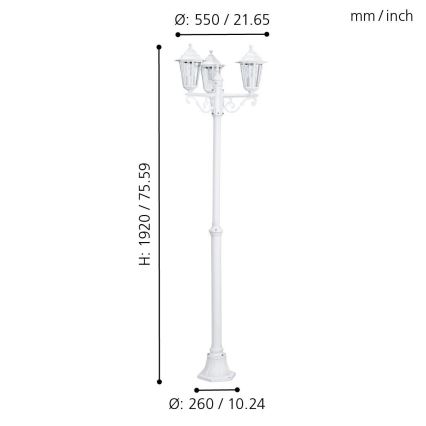 EGLO - Candeeiro de exterior 5 3xE27/60W/230V IP44