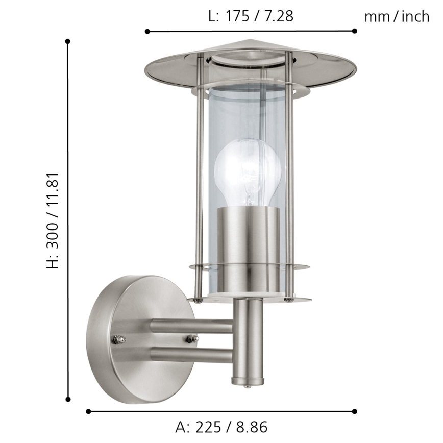 Eglo - Candeeiro de exterior 1xE27/60W/230V IP44
