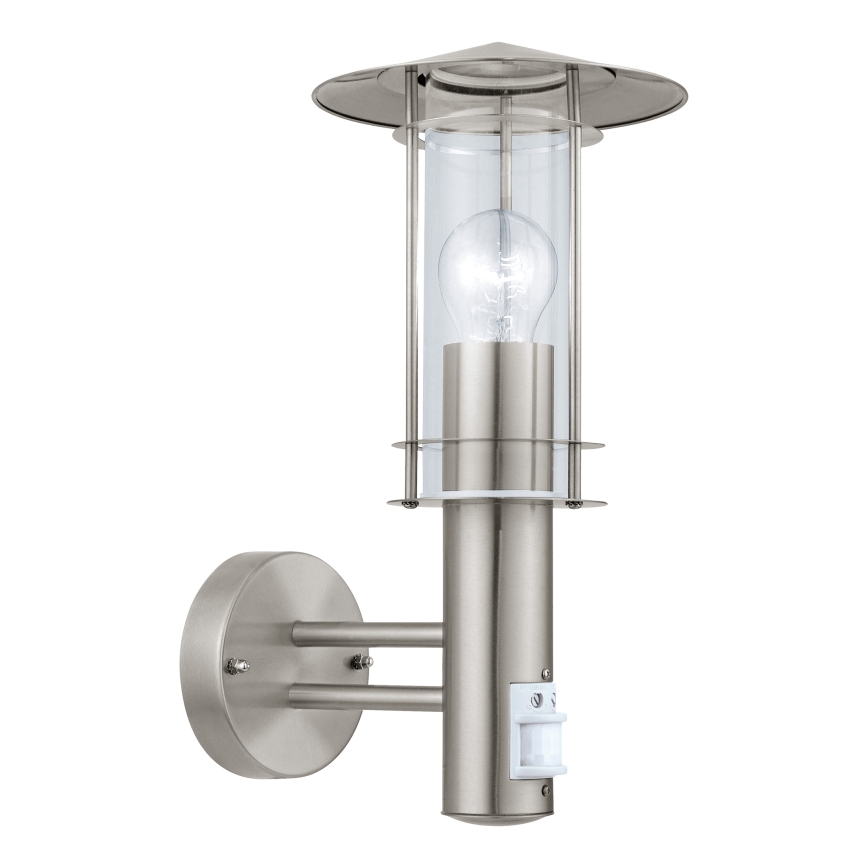 EGLO - Aplique de parede externo com sensor 1xE27/60W/230V IP44