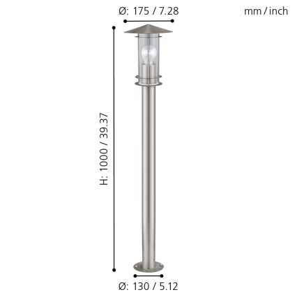 EGLO - Candeeiro de exterior 1xE27/60W/230V IP44