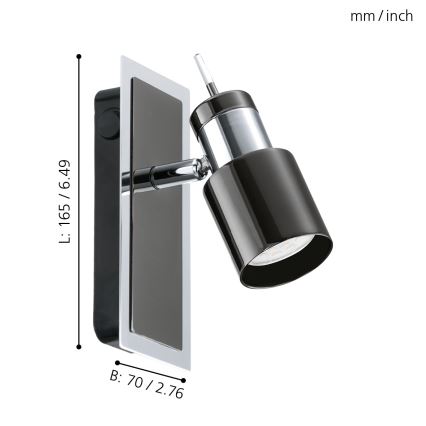 Eglo - Foco LED 1 1xGU10/5W/230V preto antigo