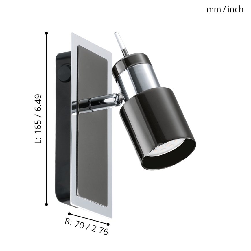 Eglo - Foco LED 1 1xGU10/5W/230V preto antigo