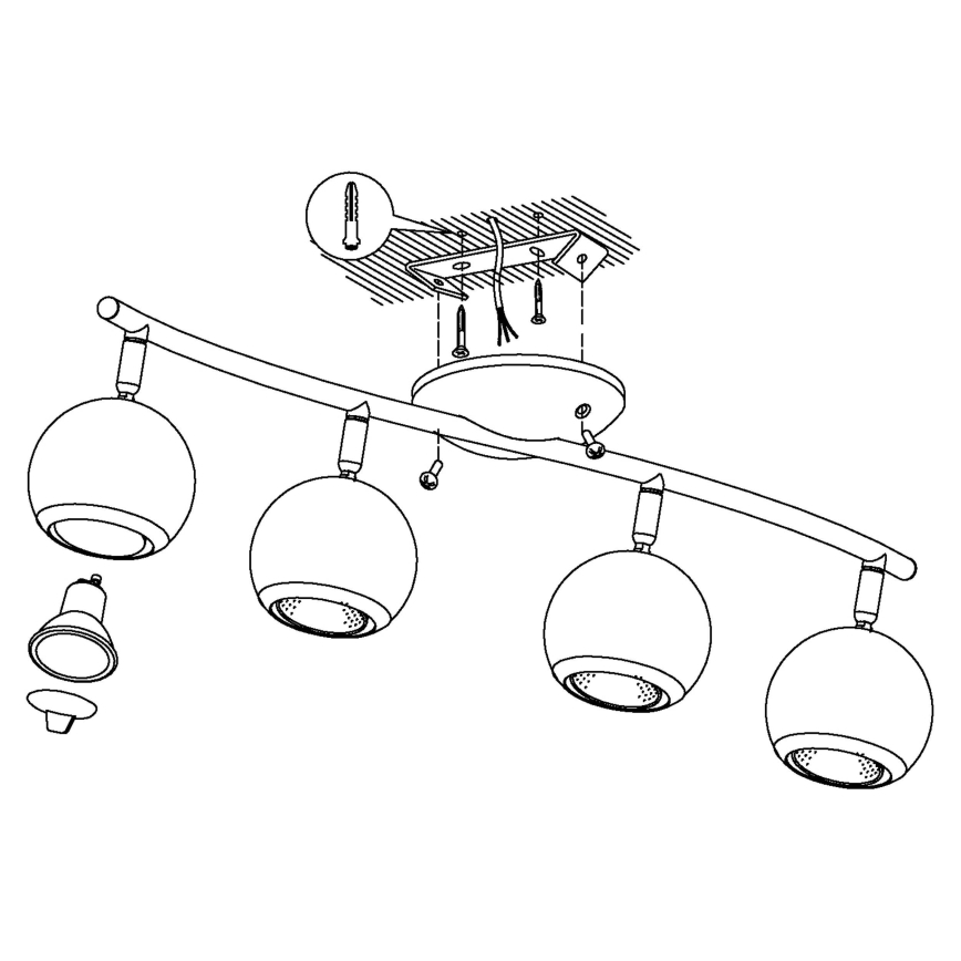 EGLO 31004 - Candeeiro com focos LED BIMEDA 4xGU10/3W LED