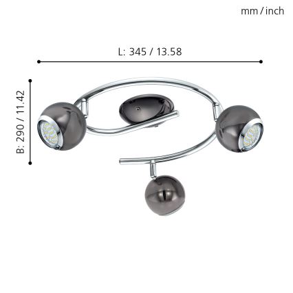 EGLO - Foco LED 3xGU10/3W LED