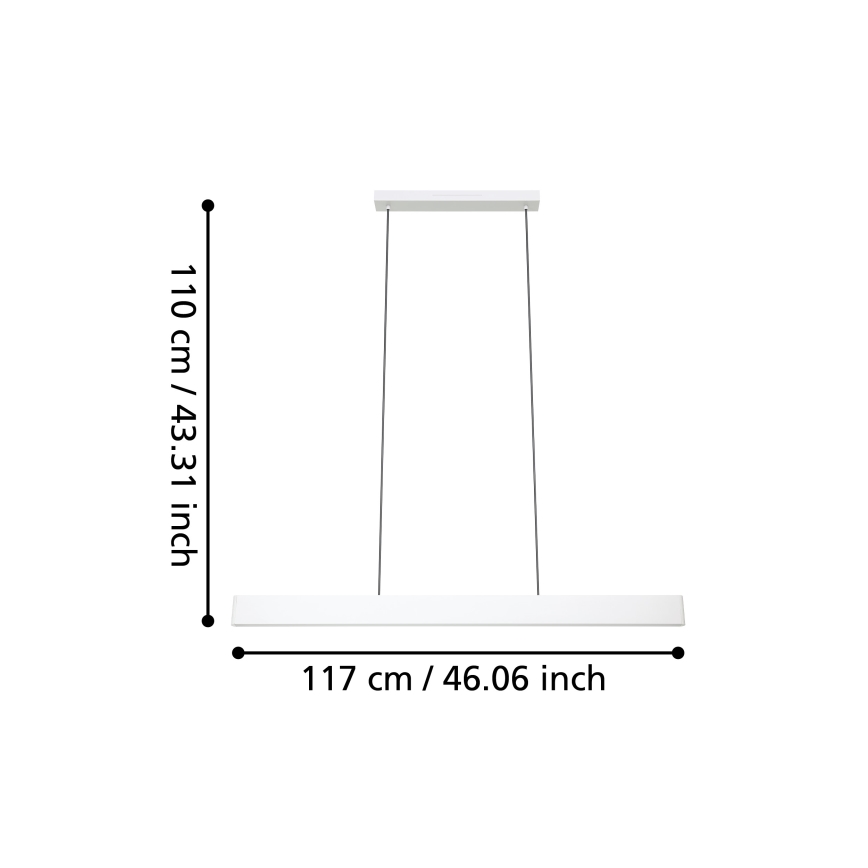 Eglo 31436 - Candeeiro suspenso LED RGBW com regulação ANDREAS-Z LED/38W/230V 2700-6500K branco