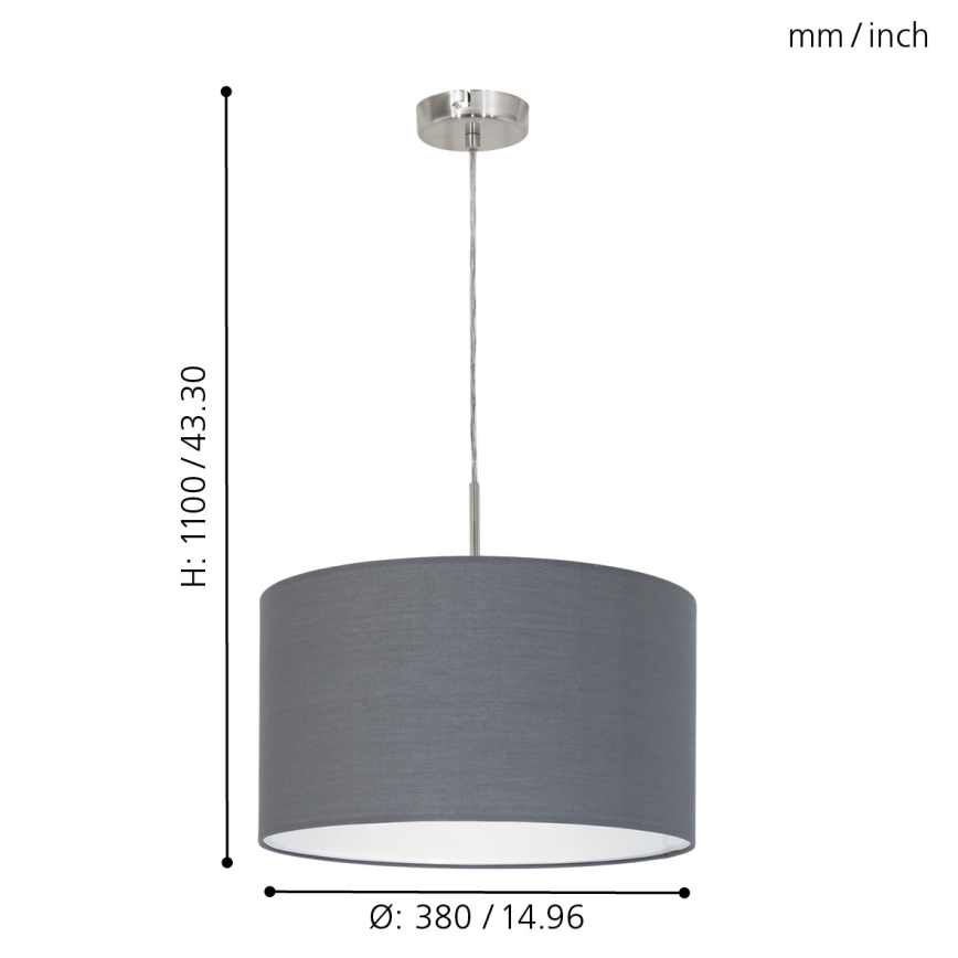 Eglo - Candeeiro suspenso com cabo 1xE27/60W/230V