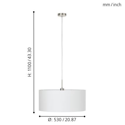 Eglo - Candelabro num fio 1xE27/60W/230V