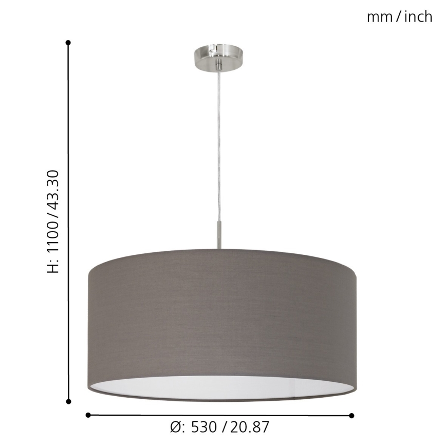 Eglo - Candeeiro suspenso PASTERI 1xE27/60W/230V