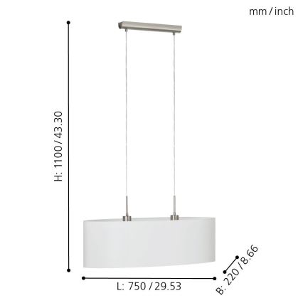 Eglo - Candelabro num fio 2xE27/60W/230V