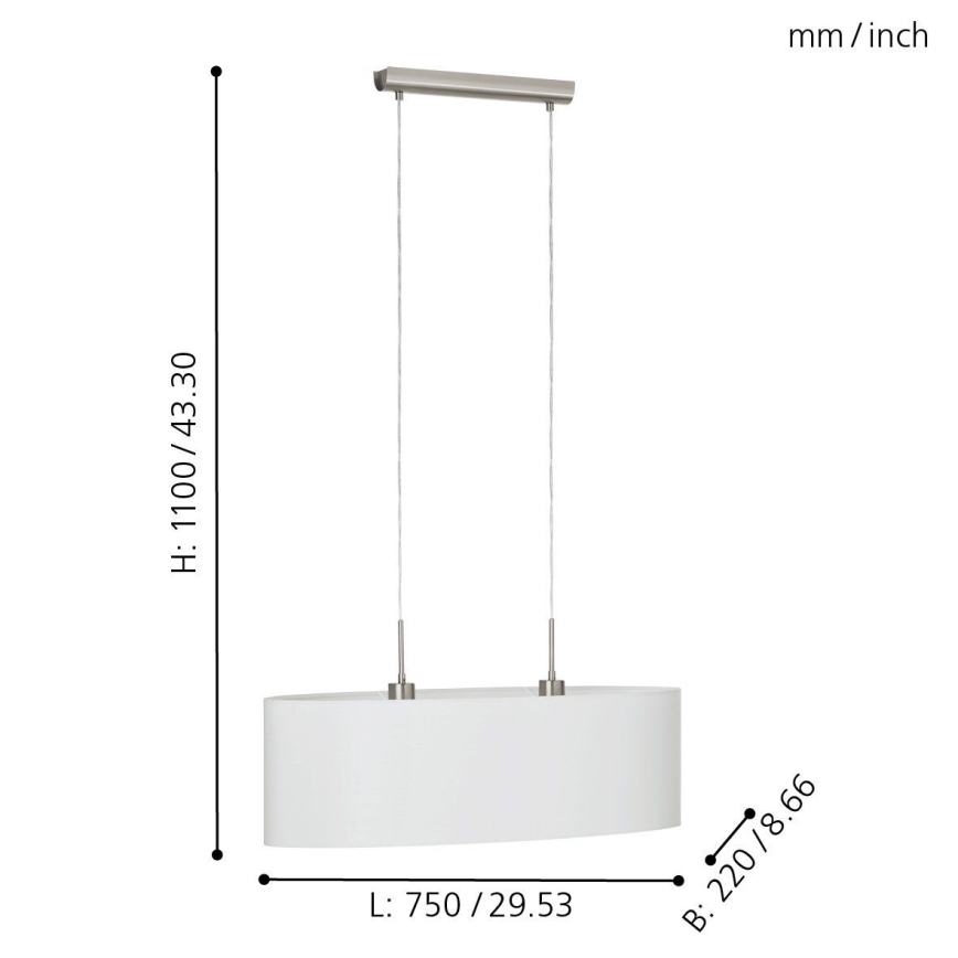Eglo - Candelabro num fio 2xE27/60W/230V