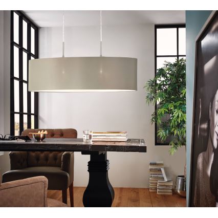 Eglo - Candeeiro suspenso 2xE27/60W/230V taupe