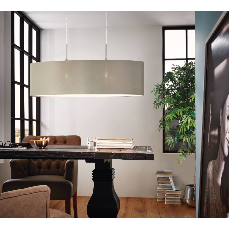 Eglo - Candeeiro suspenso 2xE27/60W/230V taupe