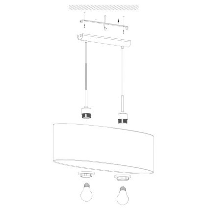 Eglo - Candeeiro suspenso 2xE27/60W/230V taupe