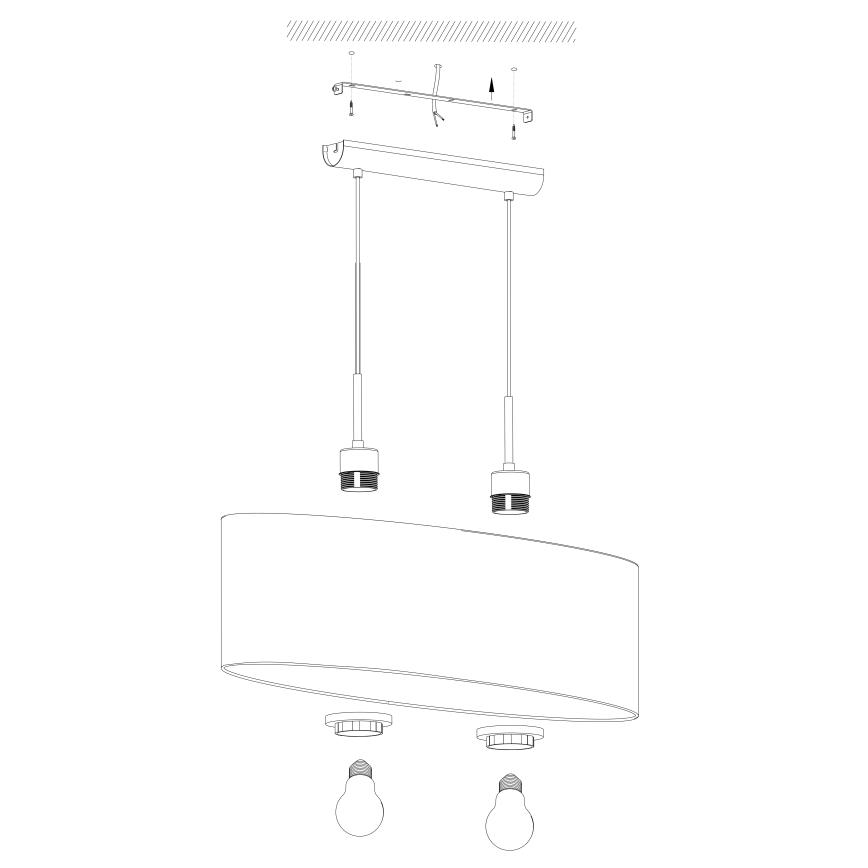 Eglo - Candeeiro suspenso 2xE27/60W/230V taupe