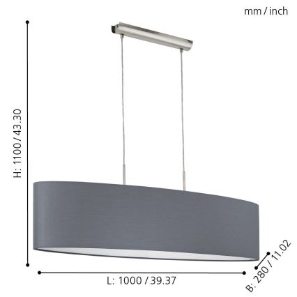 Eglo - Candelabro num fio 2xE27/60W/230V