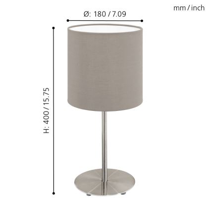 Eglo - Lâmpada de mesa 1xE27/60W/230V