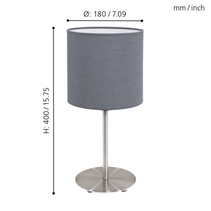 Eglo - Lâmpada de mesa 1xE27/60W/230V