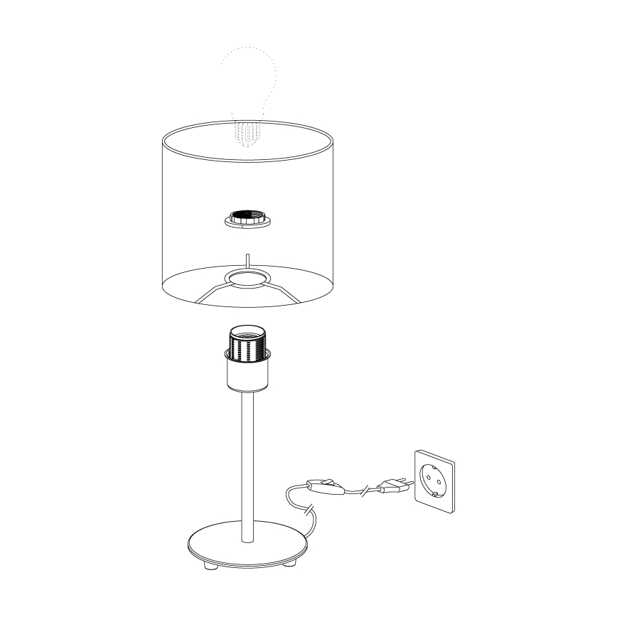Eglo - Lâmpada de mesa 1xE27/60W/230V