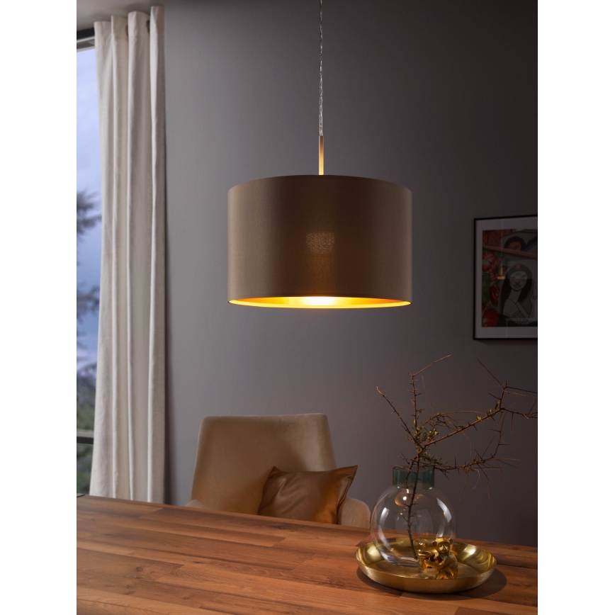 Eglo - Candeeiro suspenso 1xE27/60W/230V taupe