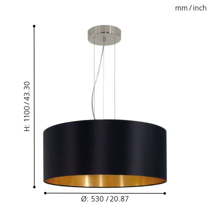 Eglo - Candelabro num fio 3xE27/60W/230V