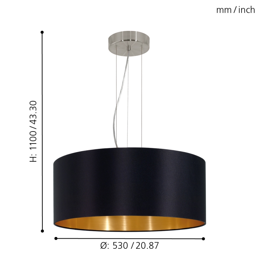 Eglo - Candelabro num fio 3xE27/60W/230V