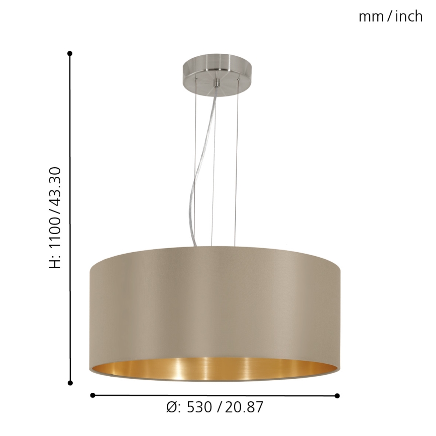 Eglo - Candelabro num fio 3xE27/60W/230V