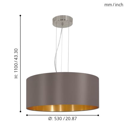 Eglo - Candelabro num fio 3xE27/60W/230V