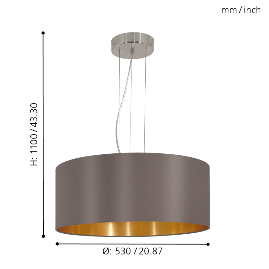 Eglo - Candelabro num fio 3xE27/60W/230V