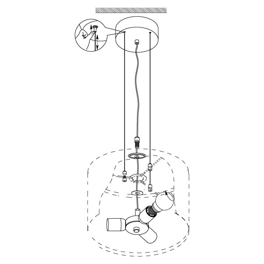 Eglo - Candelabro num fio 3xE27/60W/230V