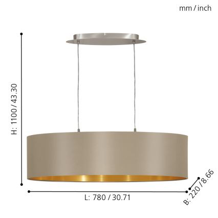 Eglo - Candelabro num fio 2xE27/60W/230V