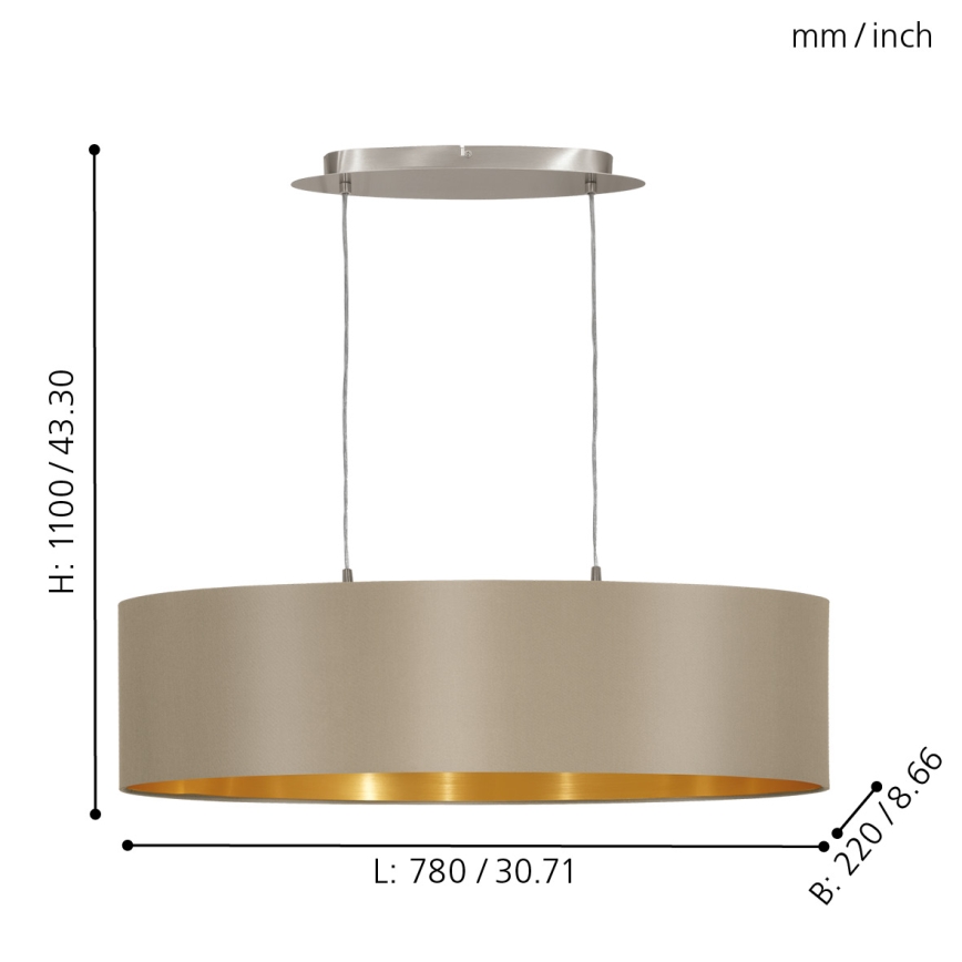 Eglo - Candelabro num fio 2xE27/60W/230V