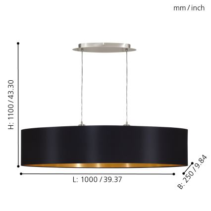 Eglo - Candelabro num fio 2xE27/60W/230V