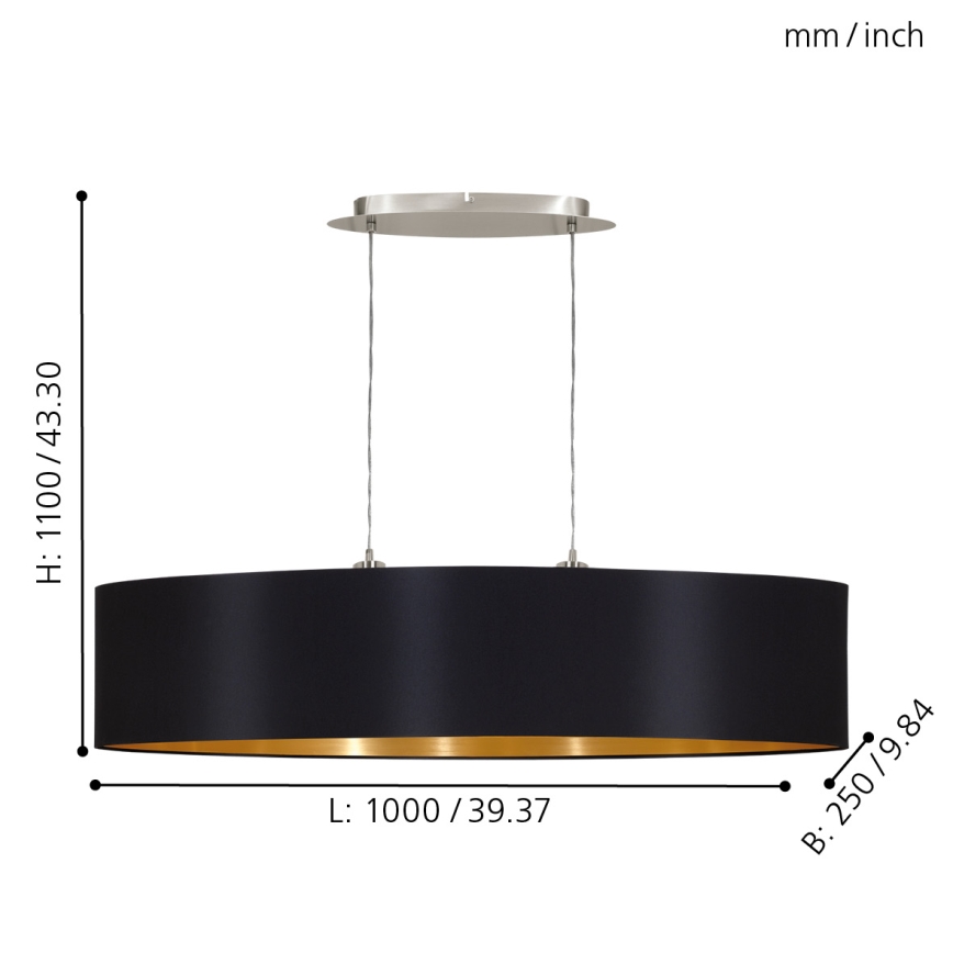 Eglo - Candelabro num fio 2xE27/60W/230V