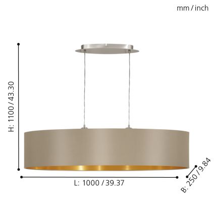 Eglo - Candelabro num fio 2xE27/60W/230V