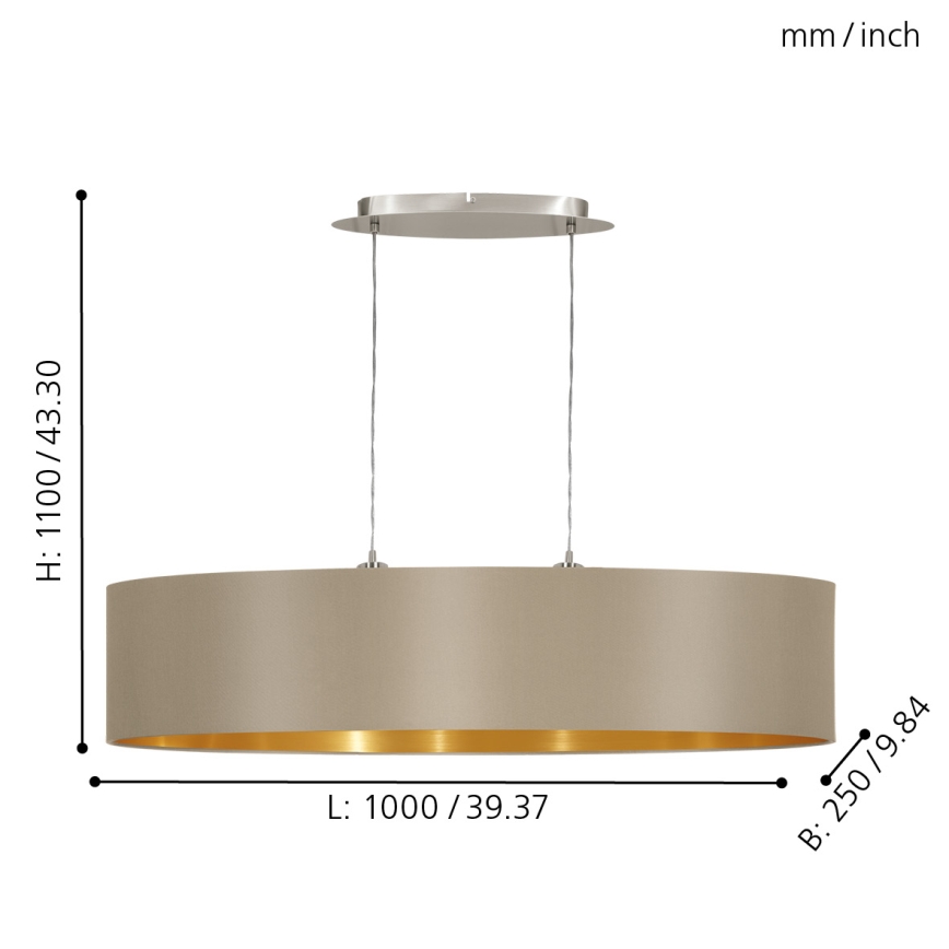Eglo - Candelabro num fio 2xE27/60W/230V