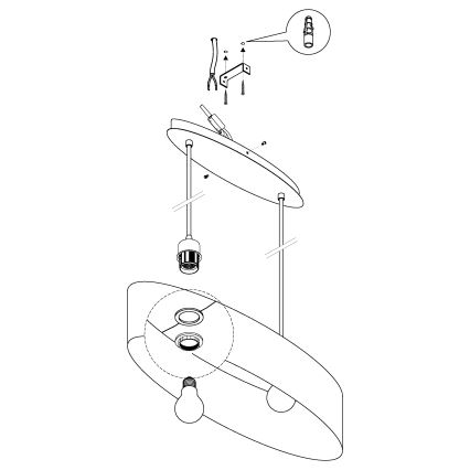 Eglo - Candelabro num fio 2xE27/60W/230V