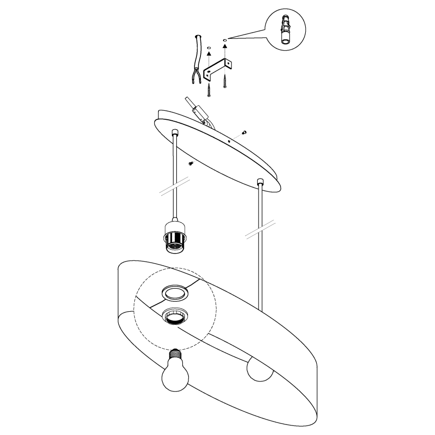 Eglo - Candelabro num fio 2xE27/60W/230V